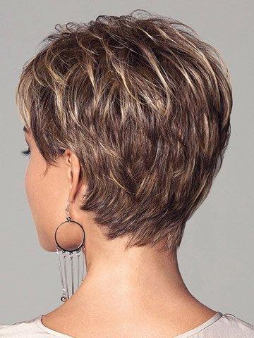 Sevencolors Short Dark Brown Mixed Blonde Highlight Pixie Cut Wigs With