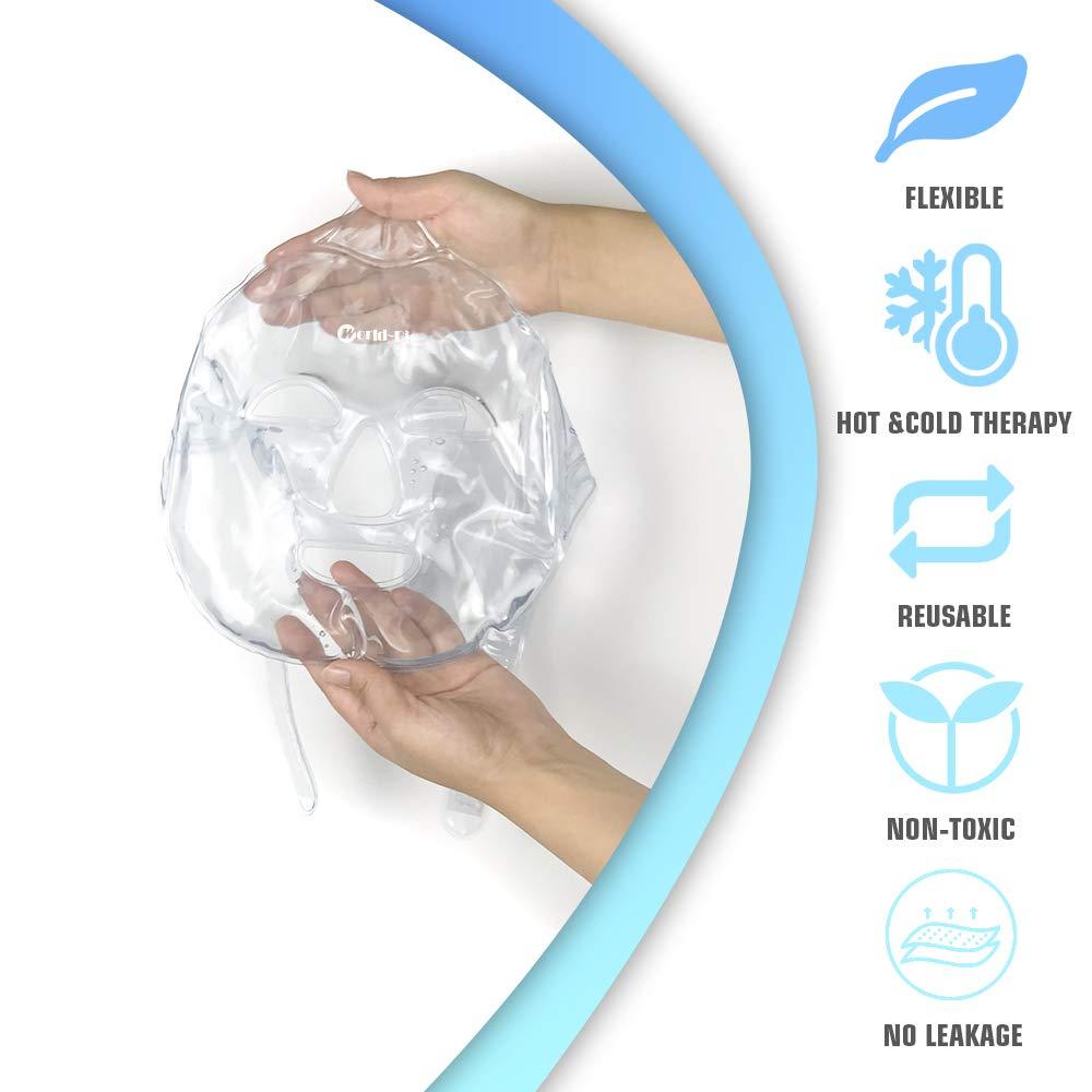 Reusable Face Mask Gel Pack For Hot Cold Therapy Relief For Swollen Face Puffiness Migraines