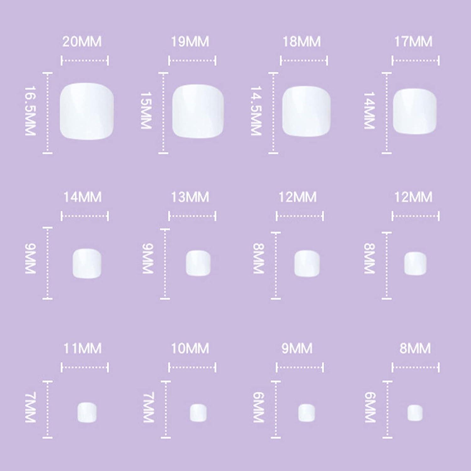 Qingge Nude Pink Square Fake Toenails With Swirls Design Pcs Glossy Acrylic Toe Nail Tips