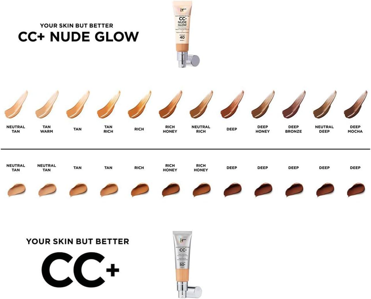 IT Cosmetics Your Skin But Better CC Nude Glow Foundation Glow Serum Deep Honey 1g Medium