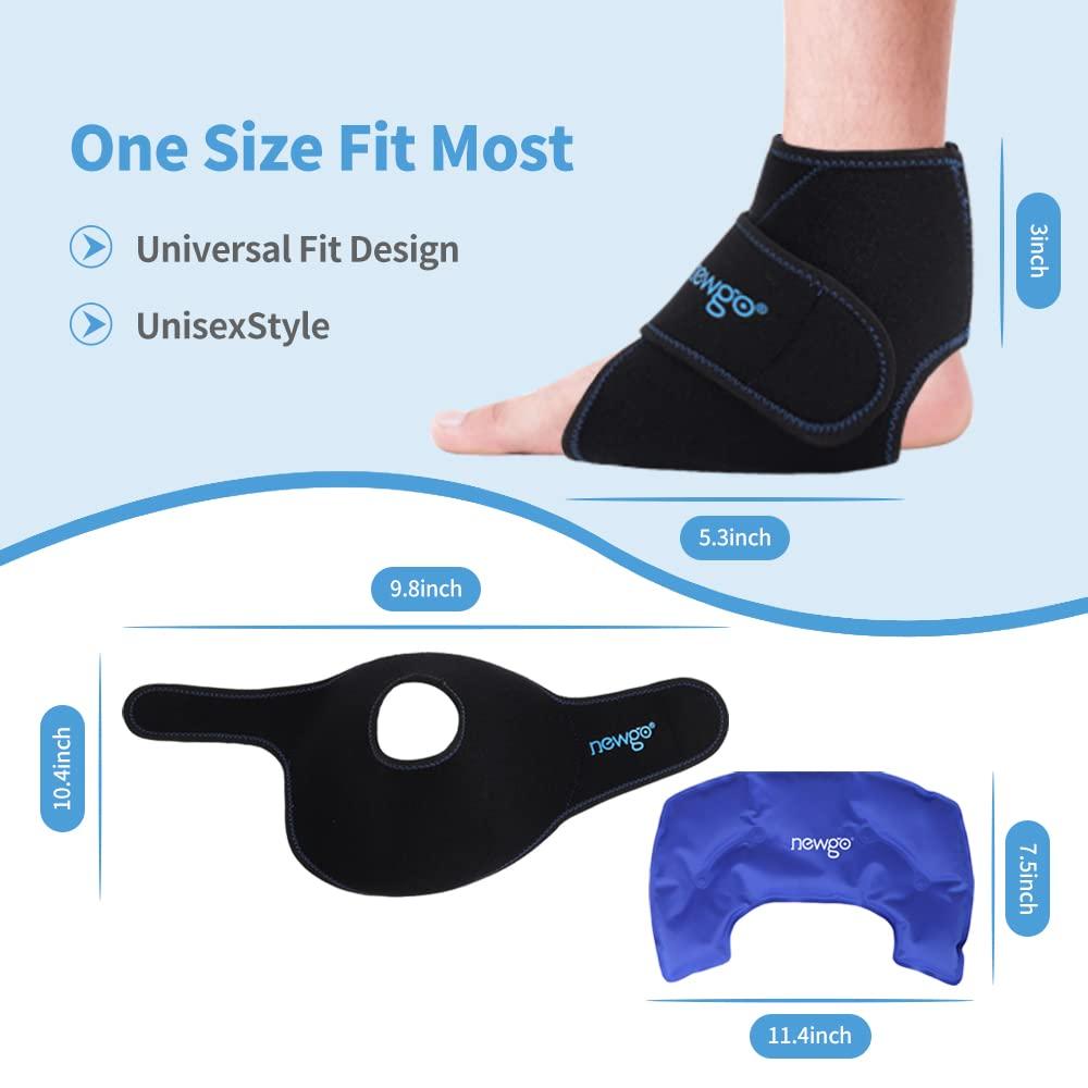 Newgo Reusable Gel Ankle Ice Pack Wrap For Pain Relief Hot Cold Therapy For Ankle Injuries