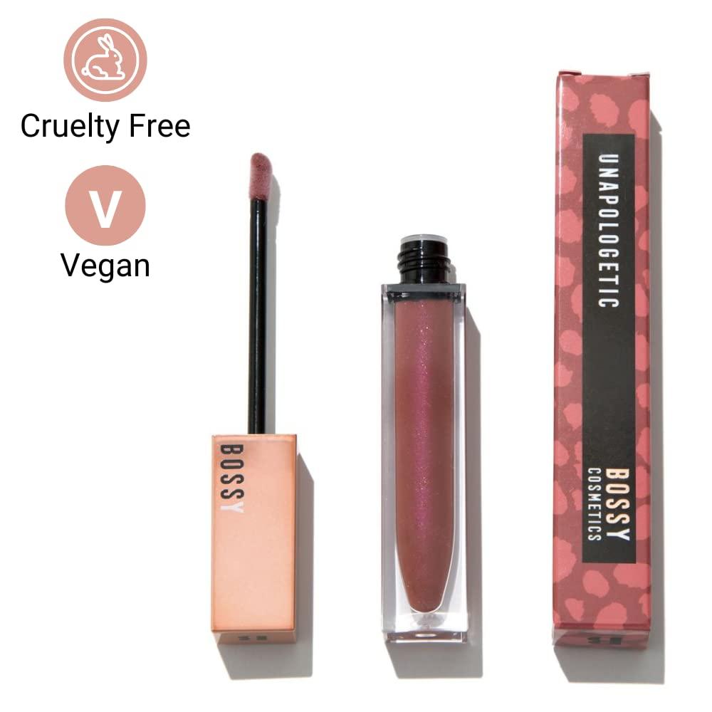 Bossy Cosmetics Vegan Lip Gloss Plumping Hydrating Non Stick UNAPOLOGETIC Pink Nude