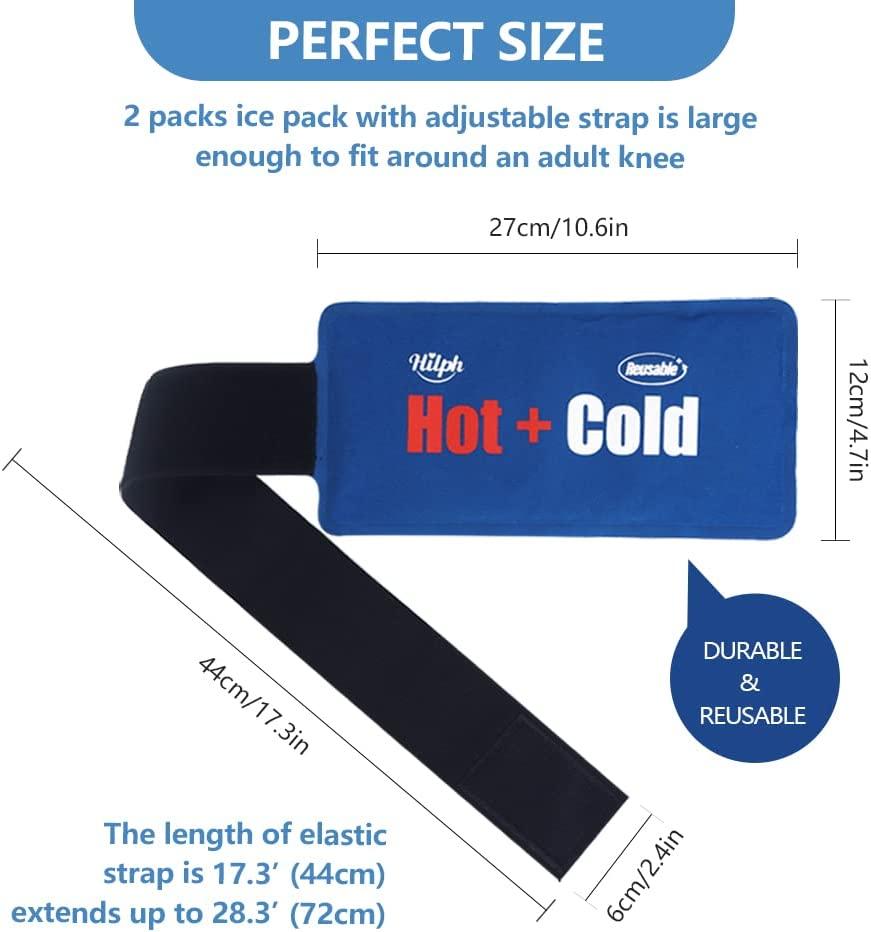 Hilph Reusable Gel Cold Hot Packs Pack Adjustable Flexible Ice Pack For Pain Relief