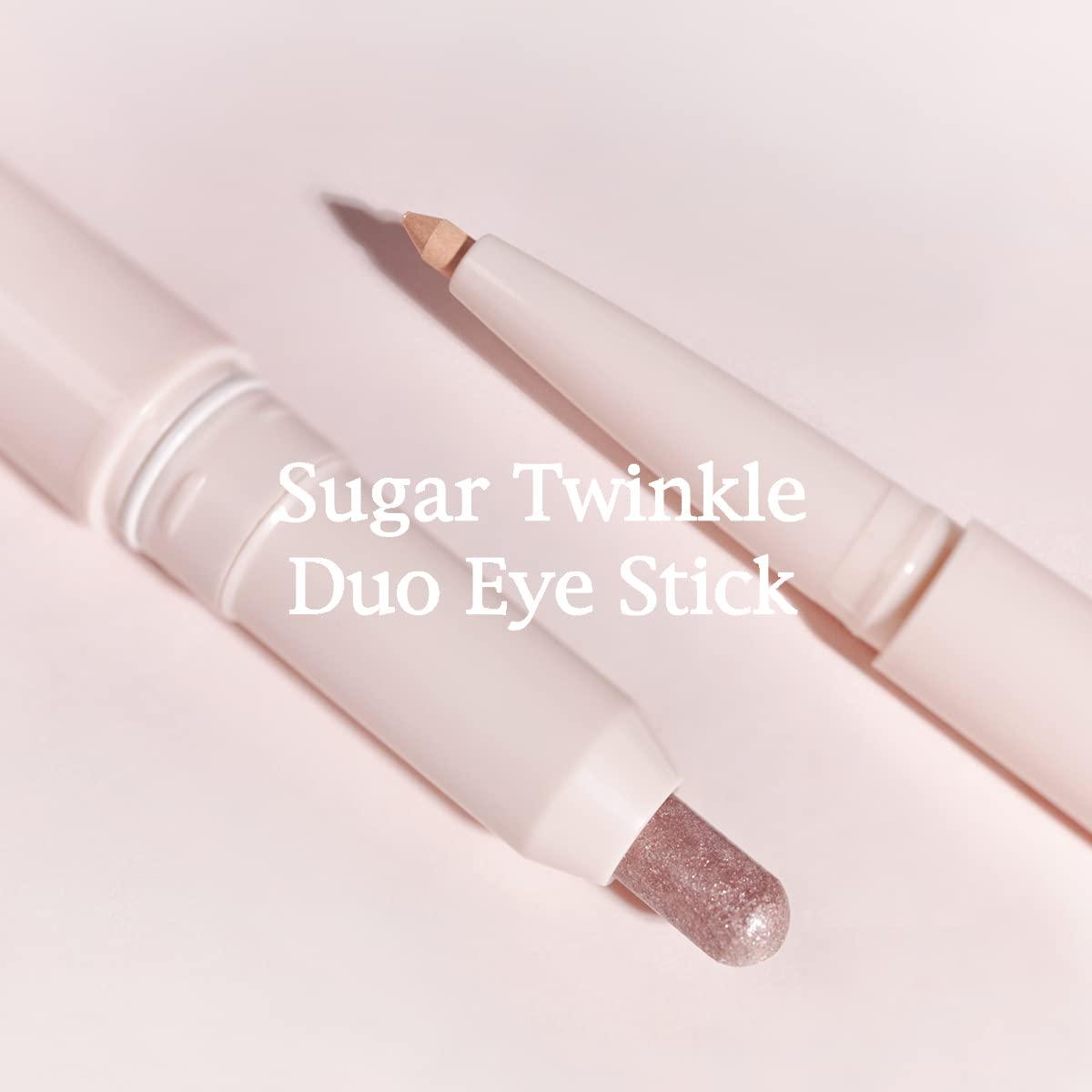 Peripera SUGAR TWINKLE DUO EYE STICK DEWY NUDE Long Lasting Shimmer For Effortless
