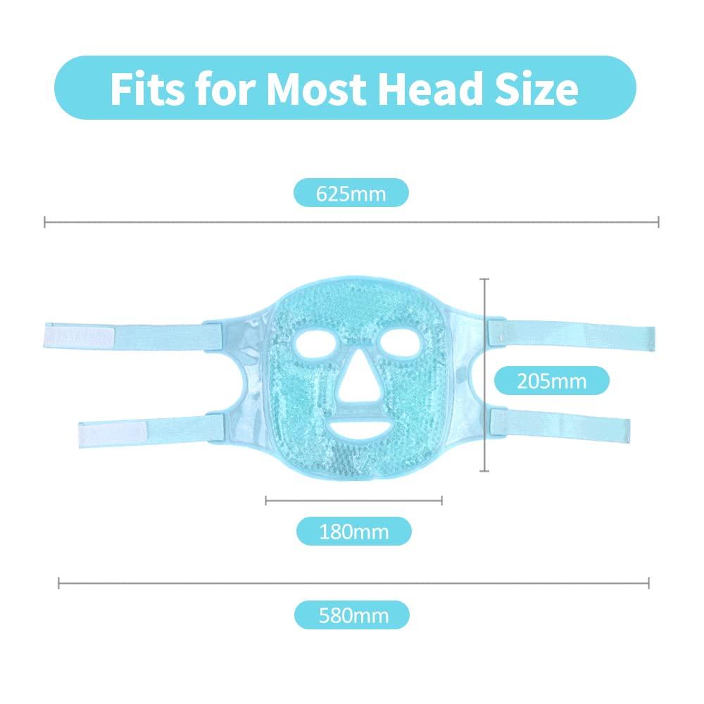 NEWGO Cooling Gel Face Mask Hot Cold Compress For Migraines Headaches Stress Blue Buy