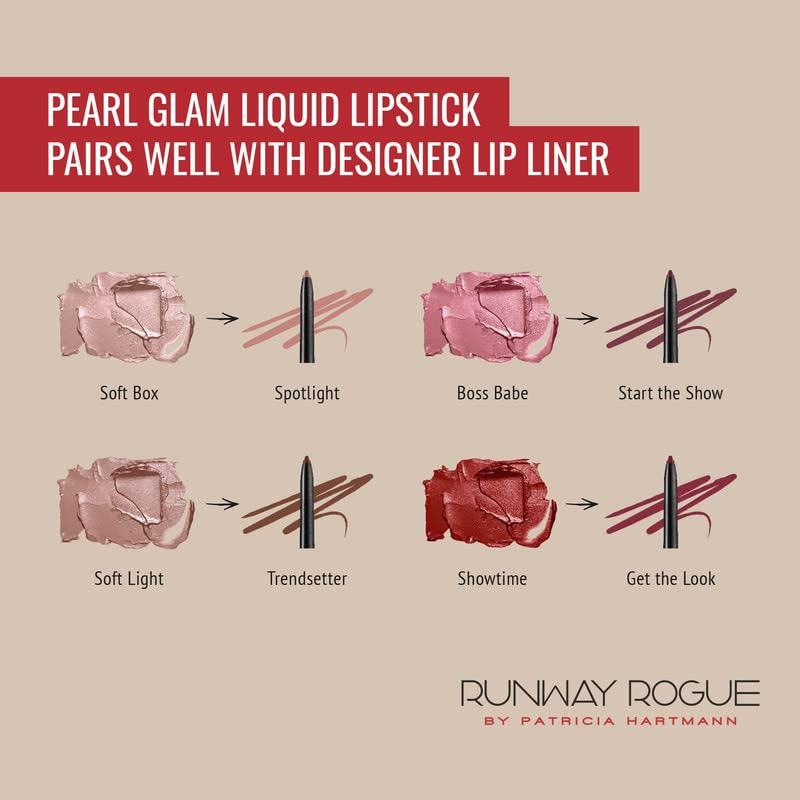 Runway Rogue Pearl Glam Shimmer Liquid Lipstick Long Wear Nude Dark