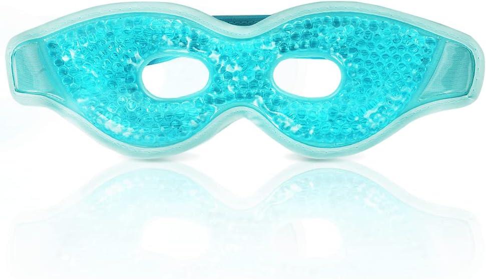 ACWOO Cooling Gel Beads Eye Mask For Puffy Eyes Hot Cold Therapy For Migraine Relief Dark