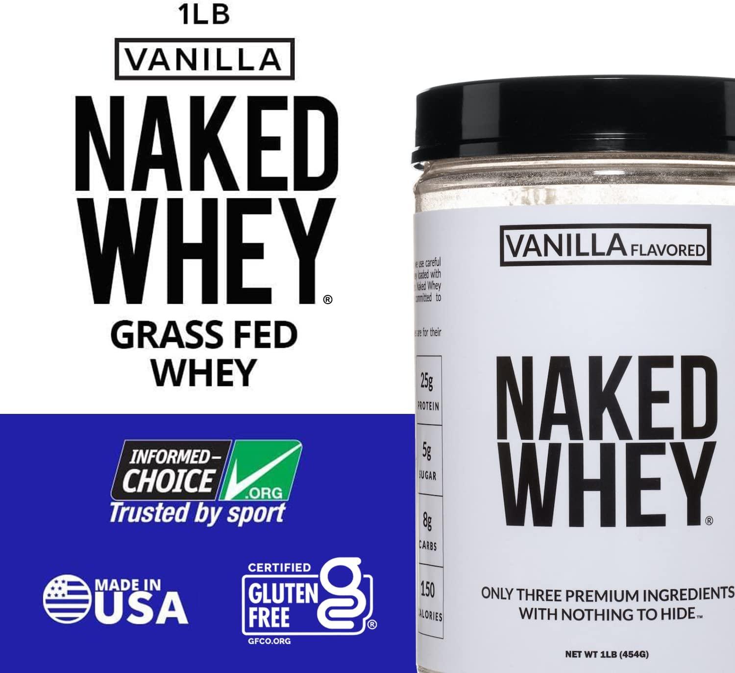 Naked Vanilla Whey Protein Lb All Natural Grass Fed Protein Powder With Vanilla Coconut