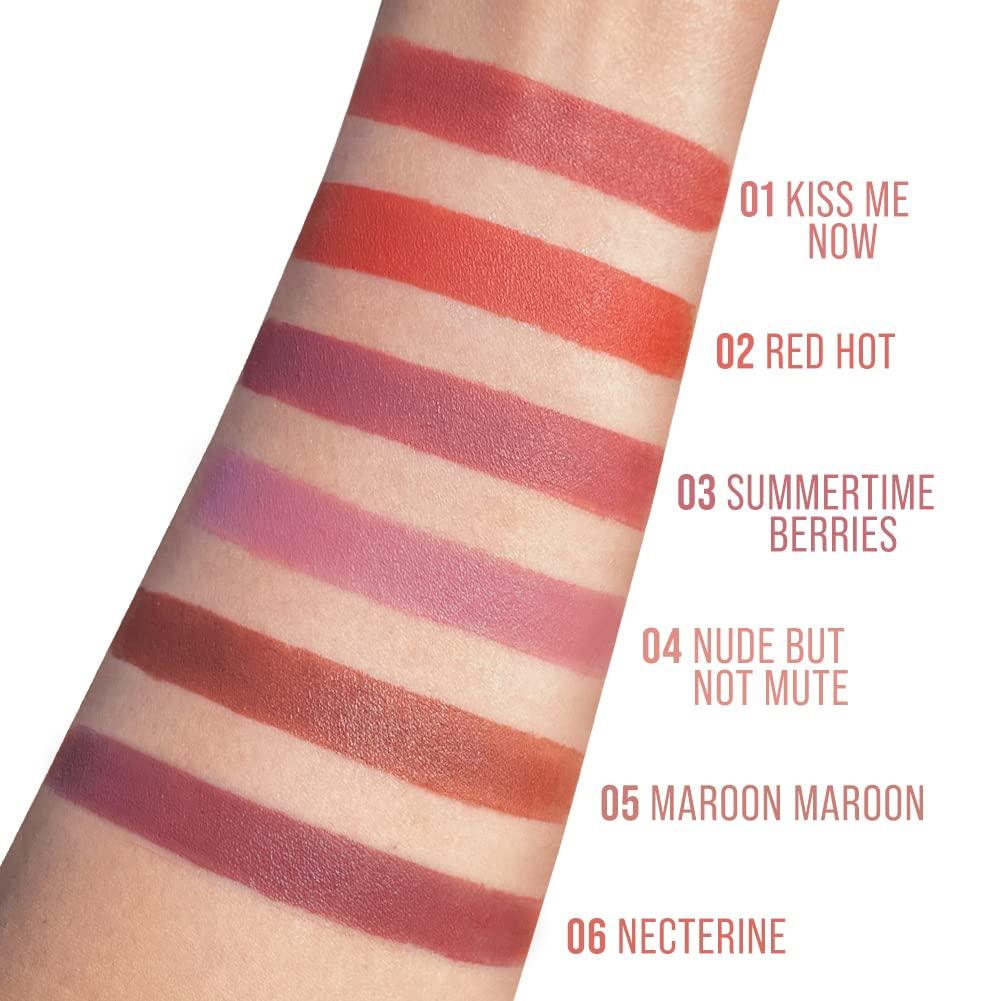 Tintark Matte Liquid Lipstick Red Nude Peach Pink Rose Mauve Shades Longwear Lip Stain Glaze