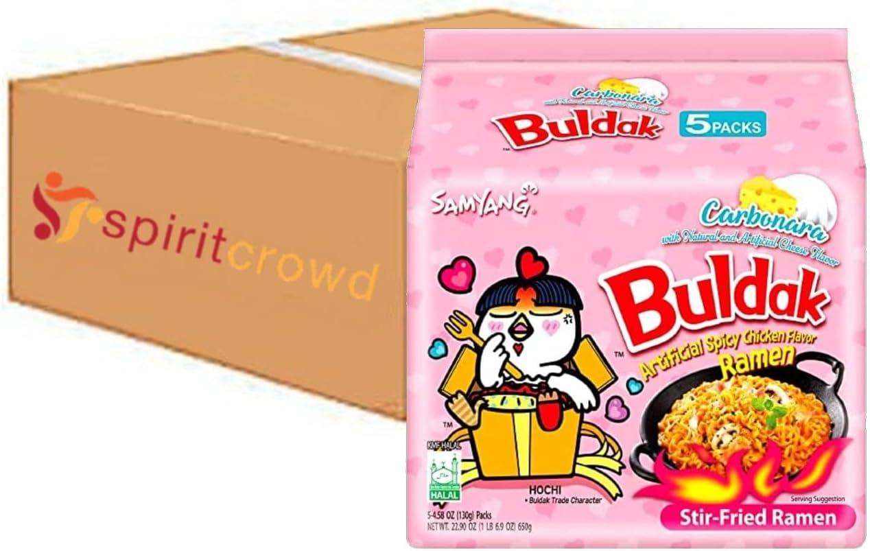 Samyang Carbonara Buldak Hot Chicken Flavour Ramen Instant Noodles Hochi Halal G Pack Of
