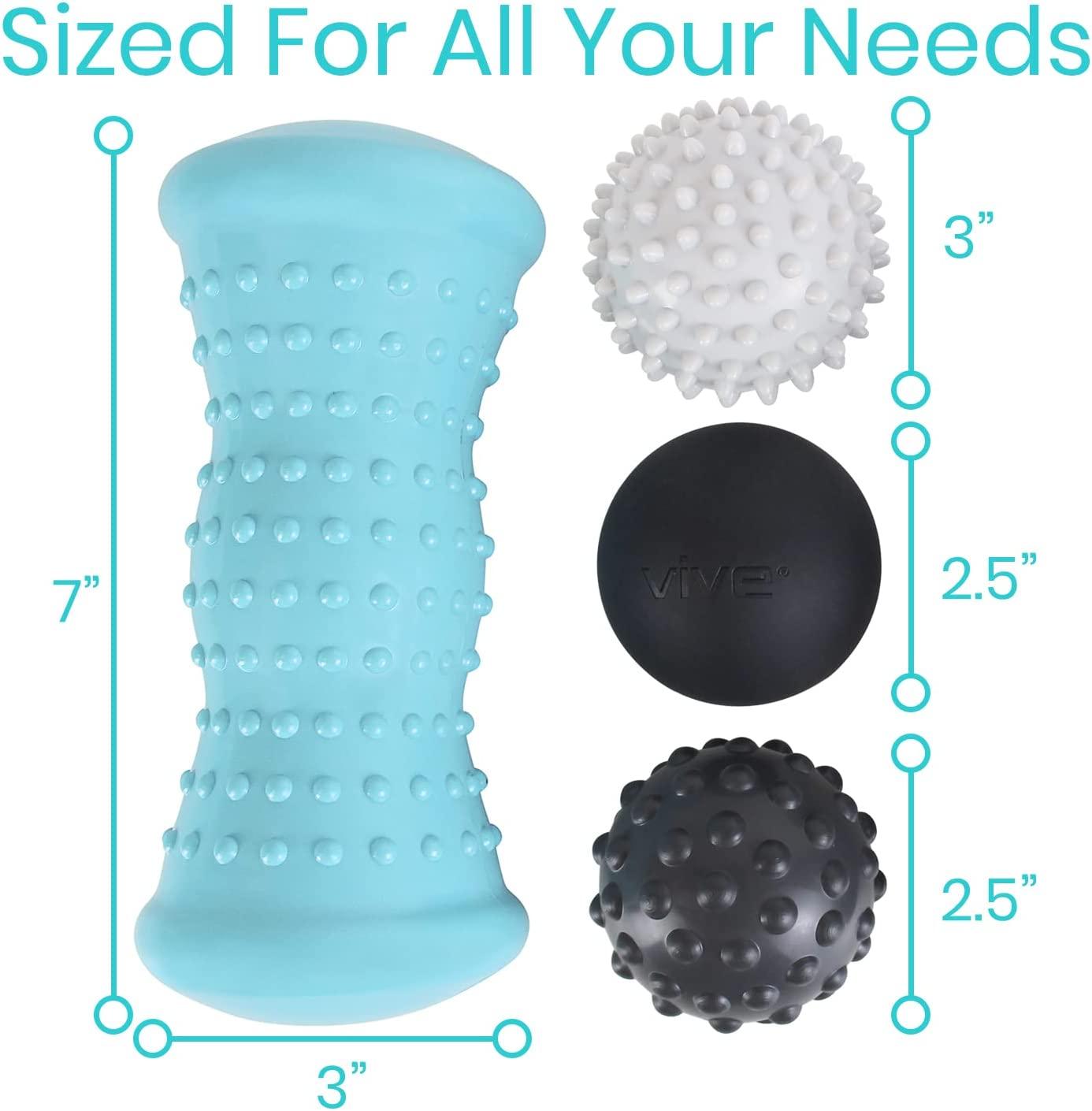 Vive Massage Ball Set Piece Foot Pain Hot Cold Therapy Kit For Plantar Fasciitis Heel