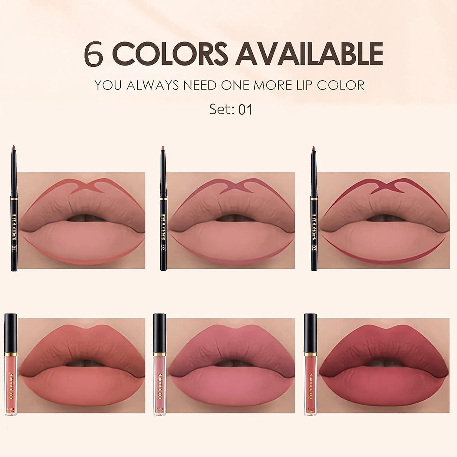 Sumeitang Pcs Lip Liner And Lipstick Makeup Set Matte Nude Liquid