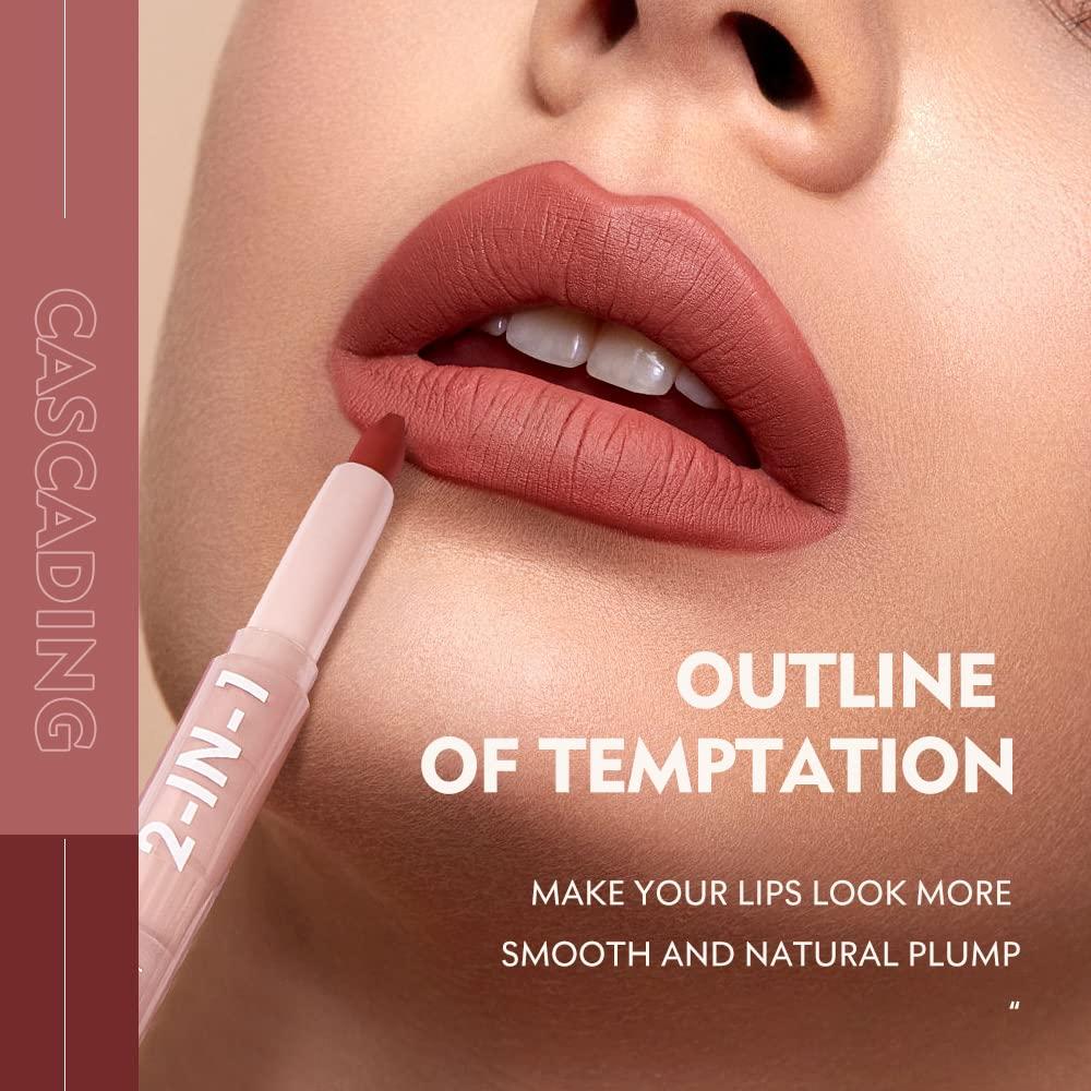 Matte Nude Lip Liner Pen Set Long Lasting Waterproof Non Smudge