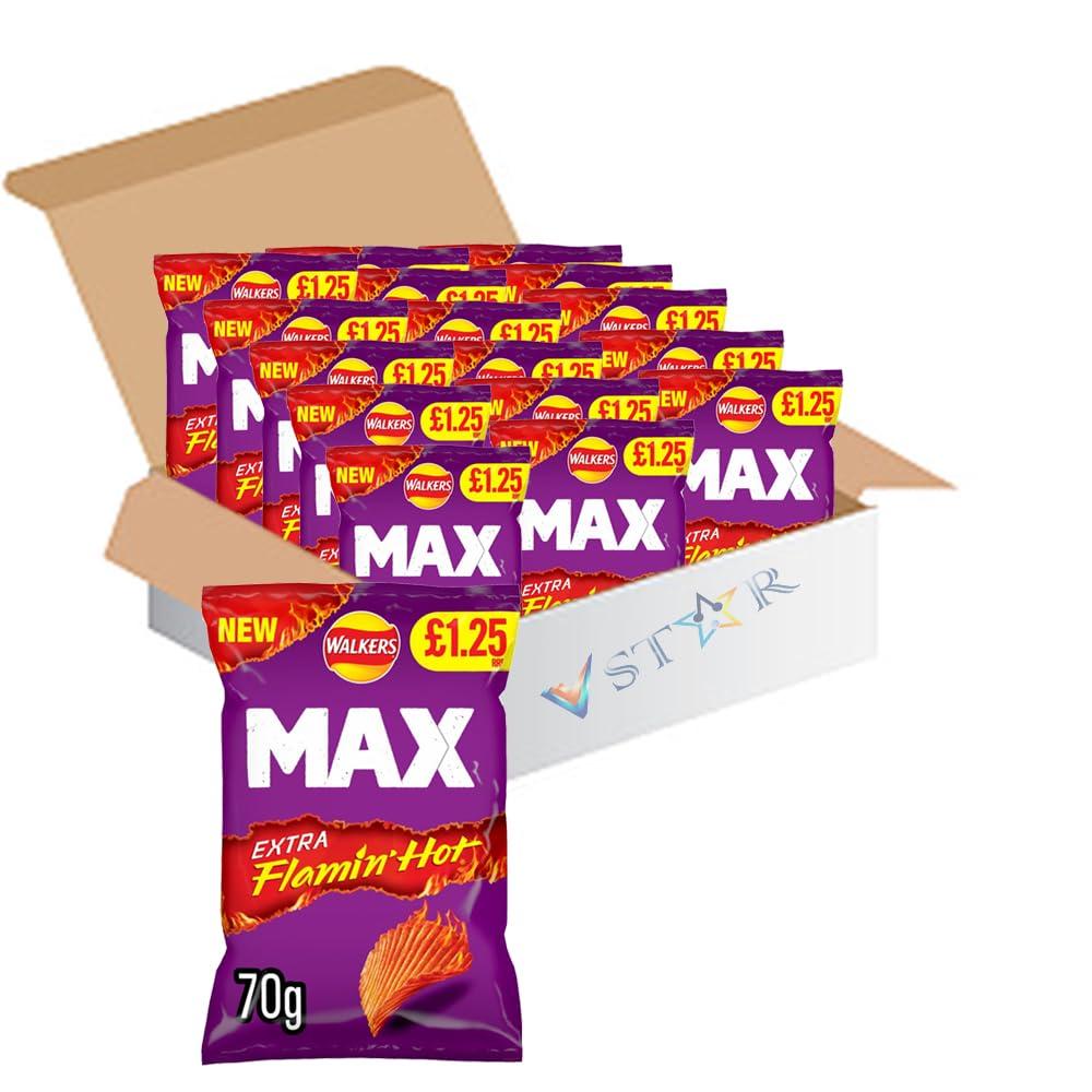 Walkers New Extra Flamin Hot Snacks Extra Hot Xtra Spicy Crisps Multipacks PM 1 25 Pack Of 9