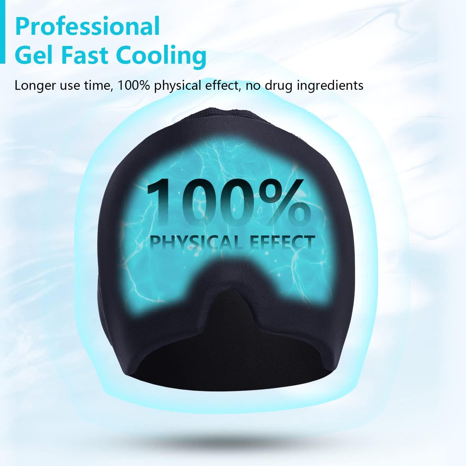 Kinsco Migraine Relief Cap Cold Hot Compress For Headache Relief Swelling Cooling Eye Mask