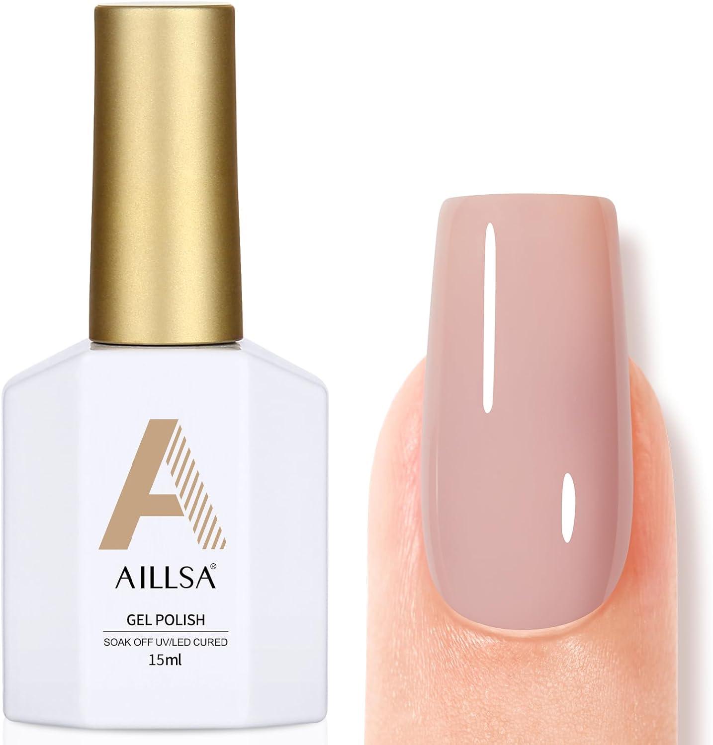 AILLSA Nude Gel Nail Polish 15 ML Pink Nude Light Varnish For Salon Home Use Buy Now With