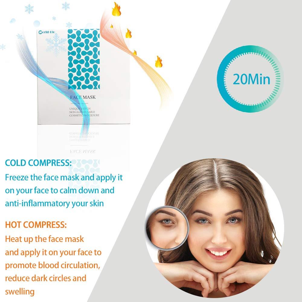 Reusable Face Mask Gel Pack For Hot Cold Therapy Relief For Swollen Face Puffiness Migraines