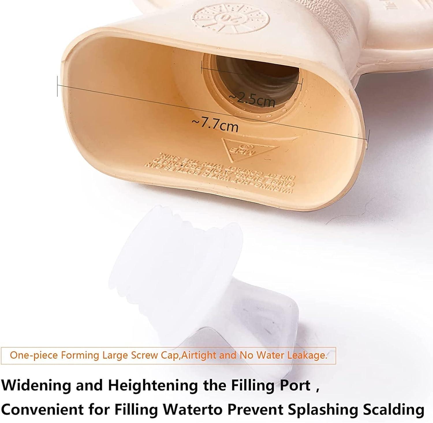 L Natural Rubber Long Hot Water Bottle With Fluffy Cover Heat Therapy Neck Wrap