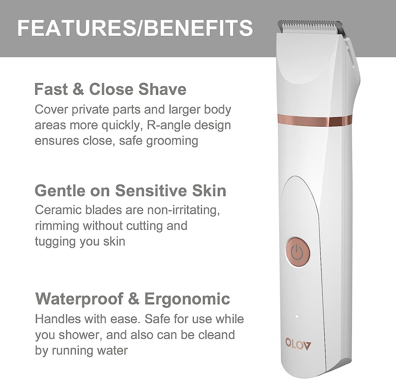 OLOV Bikini Trimmer Women Wet Dry Body Shaver With Ceramic Blades USB Rechargeable Hygiene