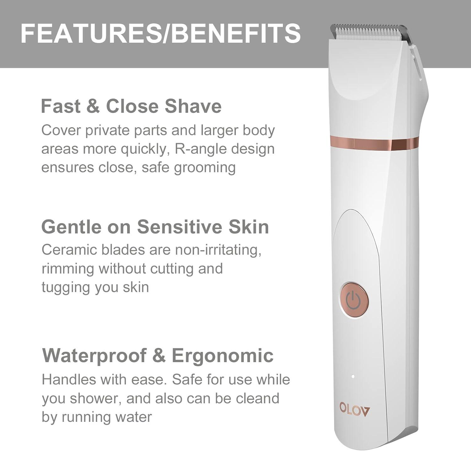 OLOV Women S Bikini Trimmer Cordless Electric Lady Shaver With USB Recharge Dock Nose