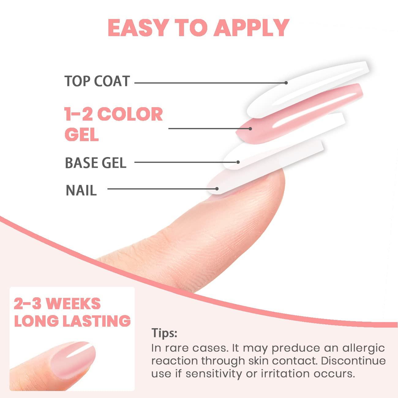 Rarjsm Pastel Gel Nail Polish Set Colors With Top Base Coats Neutral Nude White Pink