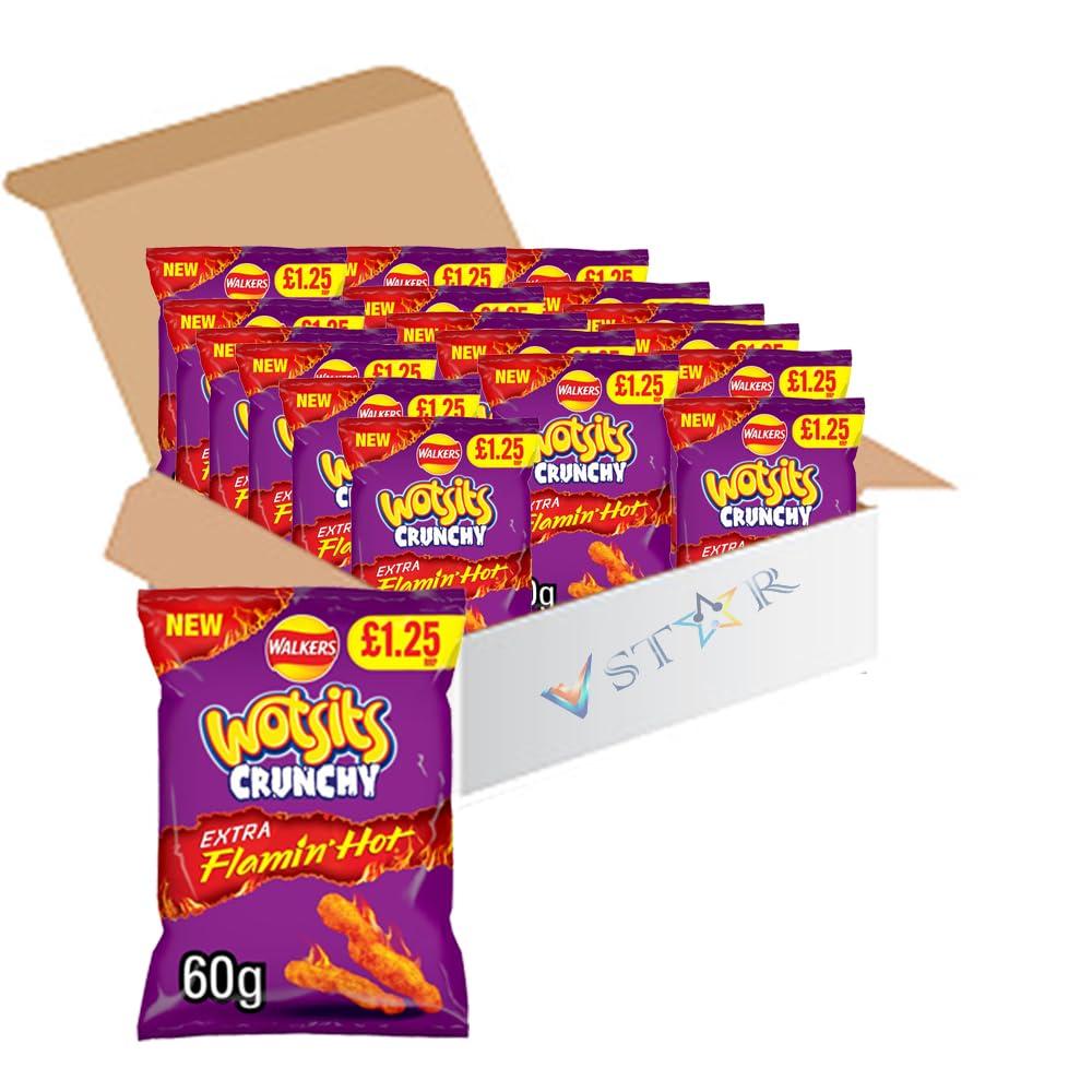 Walkers New Extra Flamin Hot Snacks Extra Hot Xtra Spicy Crisps Multipacks Pm Pack Of