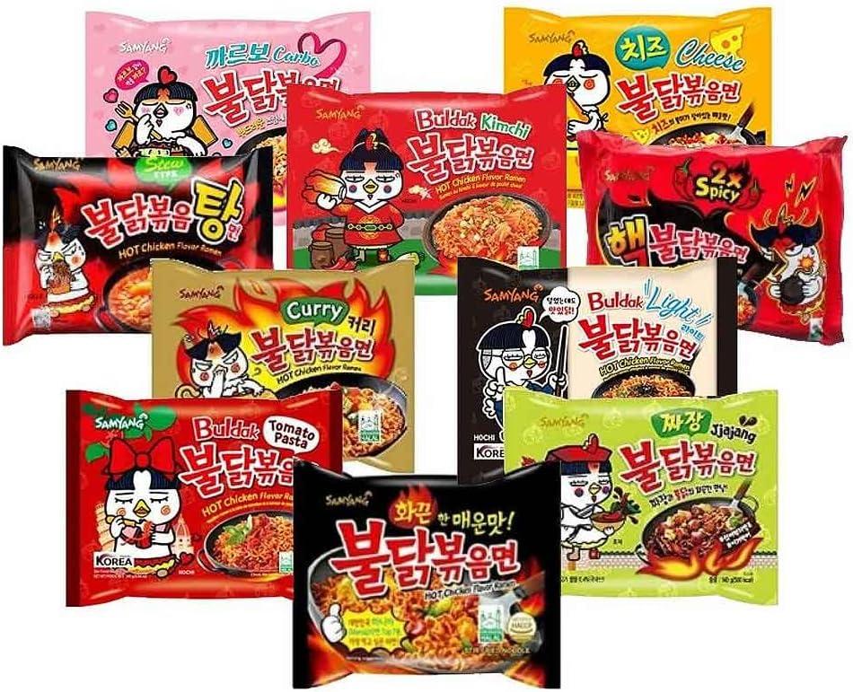 Samyang Buldak Hot Chicken Flavor Spicy Ramen Halal Instant Noodle Assorted Box Pack Of