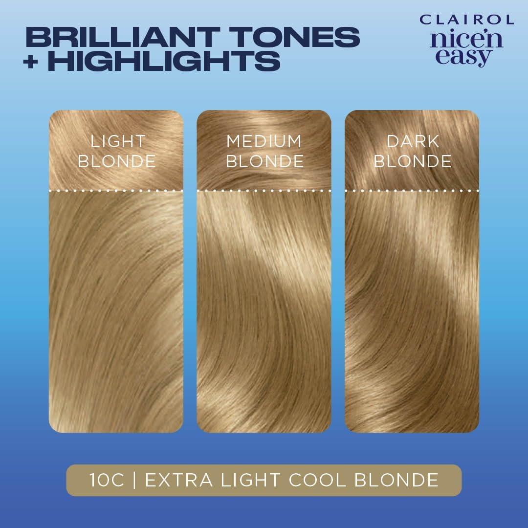 Clairol Nice N Easy Cr Me 10C Extra Light Cool Blonde Hair Dye Oil Infused Permanent Formula