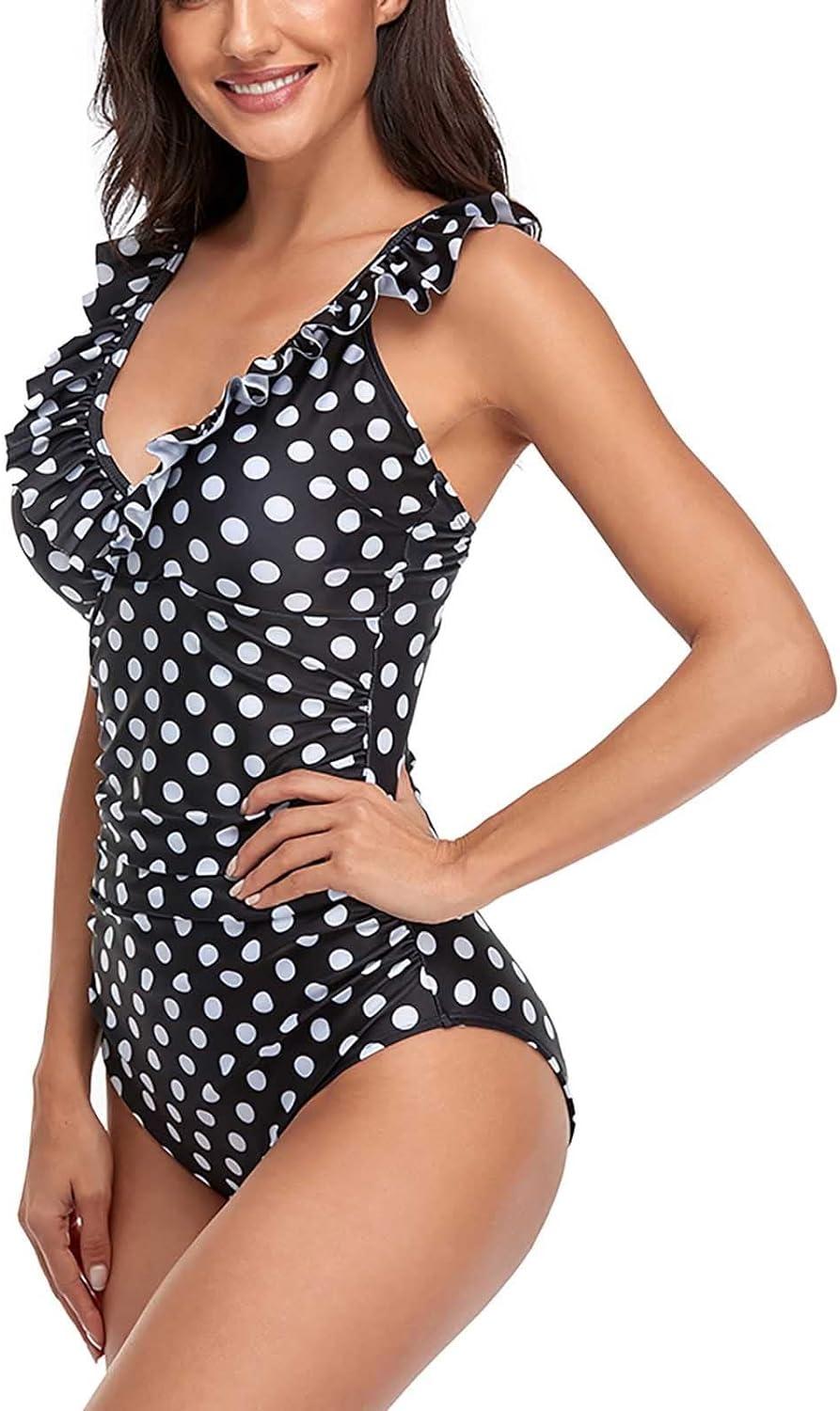 Tankini Ruffles Swimsuit One Piece Women S Monokini Push Up Bikini V Neck Sexy Tankini Swimsuit