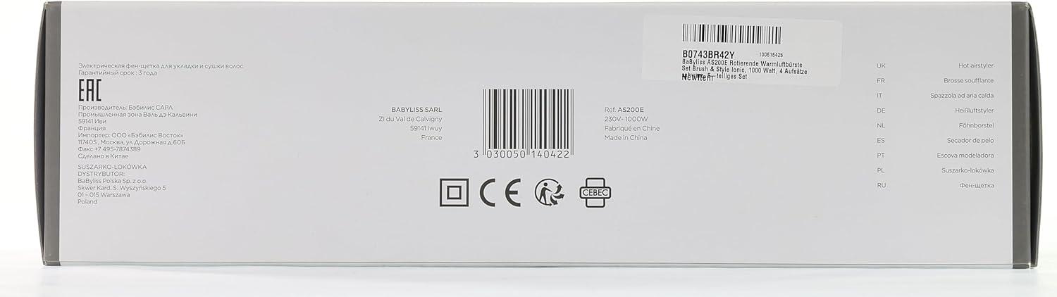 Babyliss As E Rotating Hot Air Brush Set W Ionic Styling Tool With Attachments