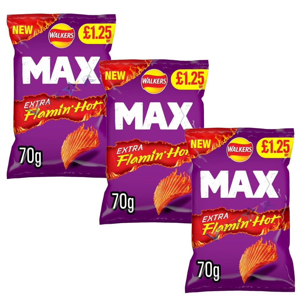 Walkers New Extra Flamin Hot Snacks Extra Hot Xtra Spicy Crisps Multipacks PM 1 25 Pack Of 3