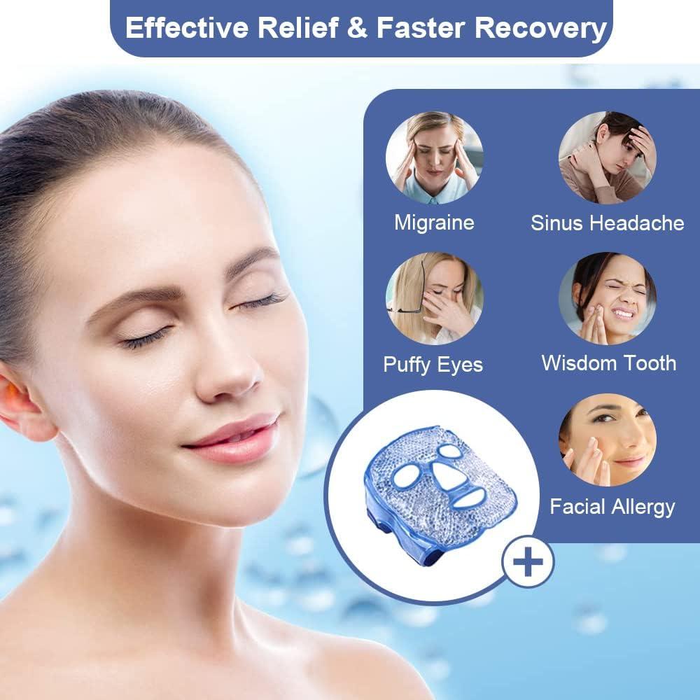 NEWGO Cooling Eye Mask Hot Cold Therapy Gel Beads Migraine Relief Puffy Eyes Sinus Pain