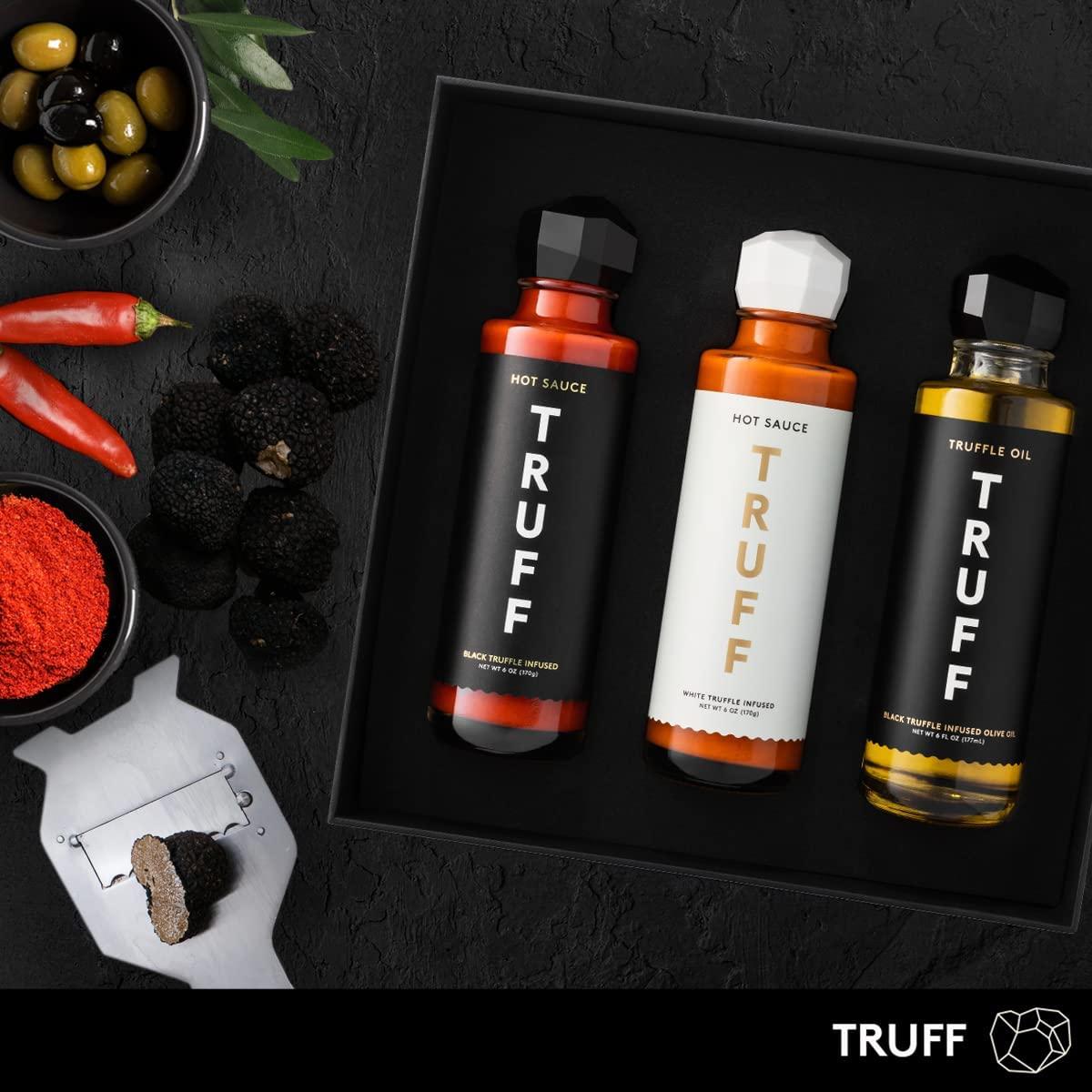 Truff Best Seller Pack Original White Truffle Hot Sauce Black Truffle Oil Bottle Bundle