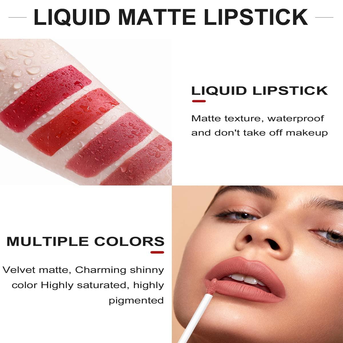 Easilydays 2Pcs Matte Nude Lip Liner Pencil And Lip Stick Set 12 Colors Longwear Lip Pencil