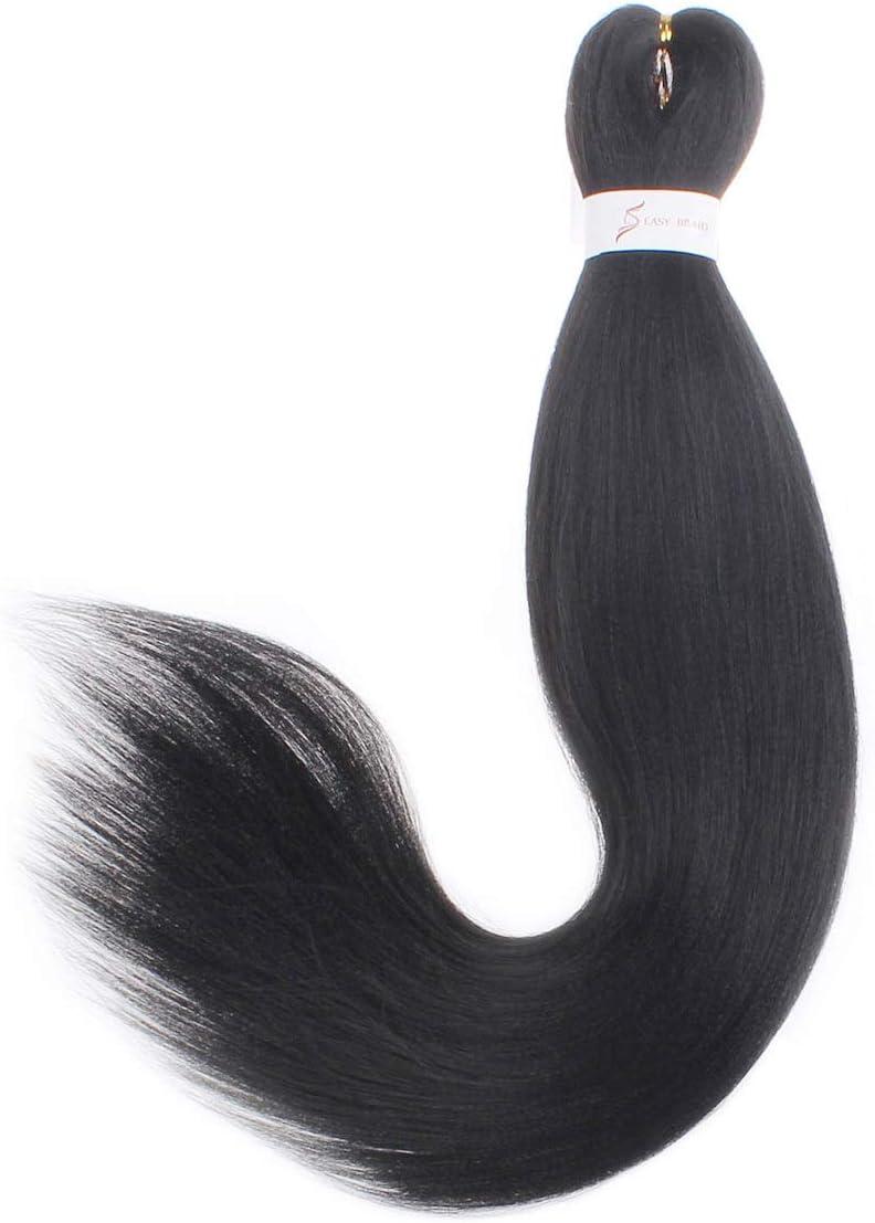 Leeven Packs Pre Stretched Braiding Hair Extension Yaki Texture Hot Water Setting Ez Braids