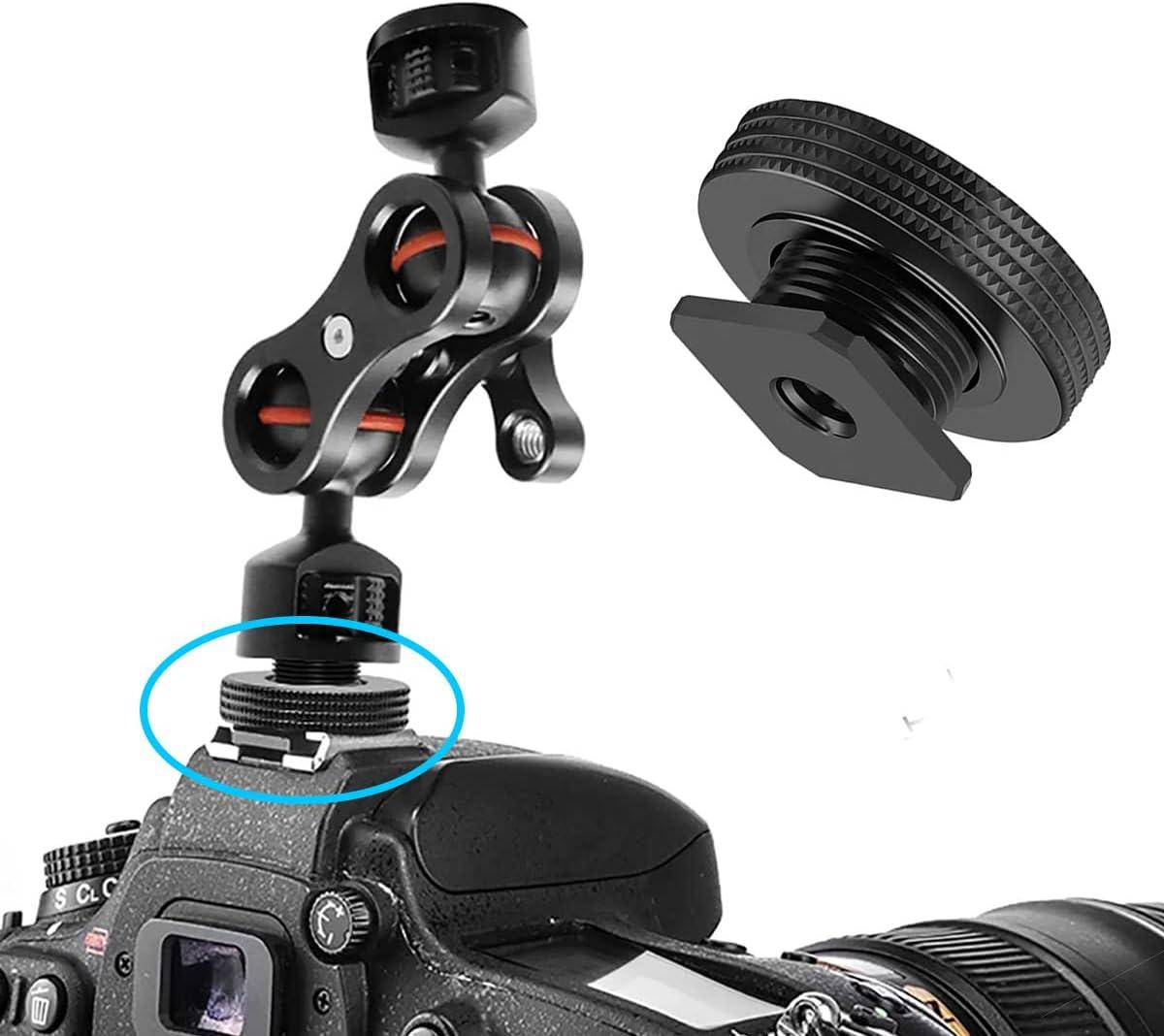 1 4 Female Thread To Hot Shoe Adapter With Bubble Level Camera Cover And Male Screw Adapter For