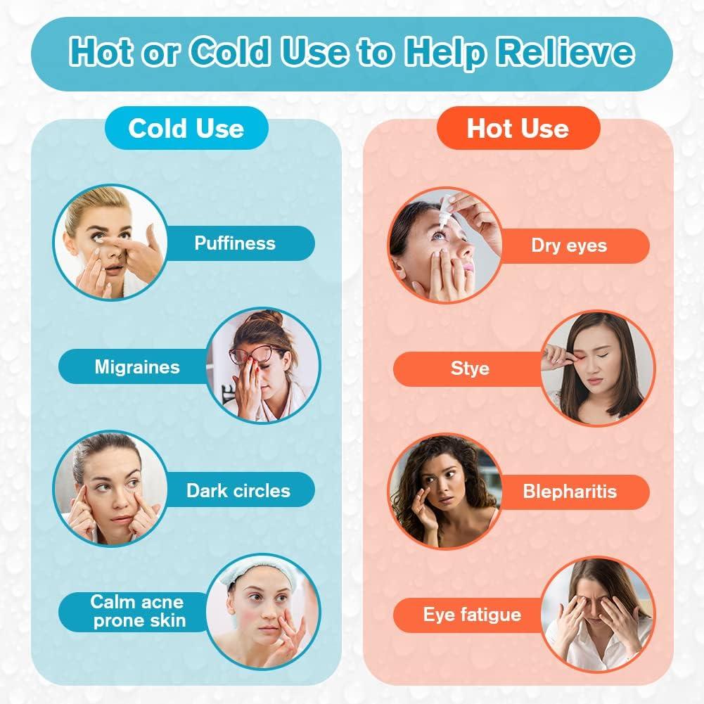 ACWOO Cooling Gel Beads Eye Mask For Puffy Eyes Hot Cold Therapy For Migraine Relief Dark