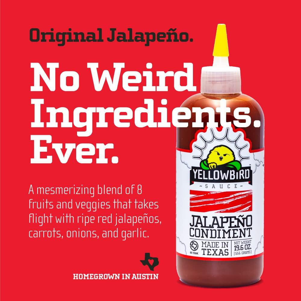 Yellowbird Jalapeno Hot Sauce Plant Based Gluten Free Non GMO Oz Made In Austin