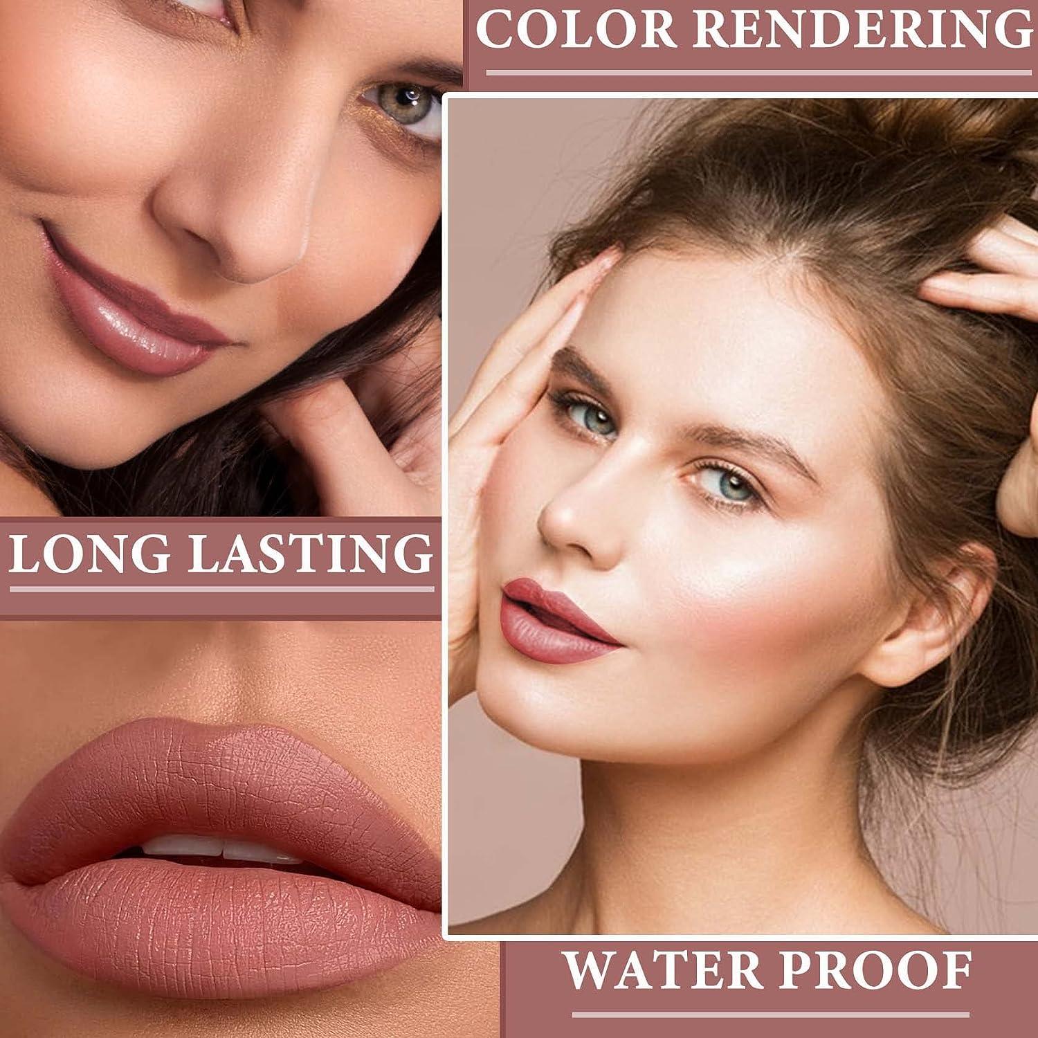 Wenjlyj Piece Nude Crayon Lipstick Set Matte Velvet Finish Waterproof Long Lasting Lip
