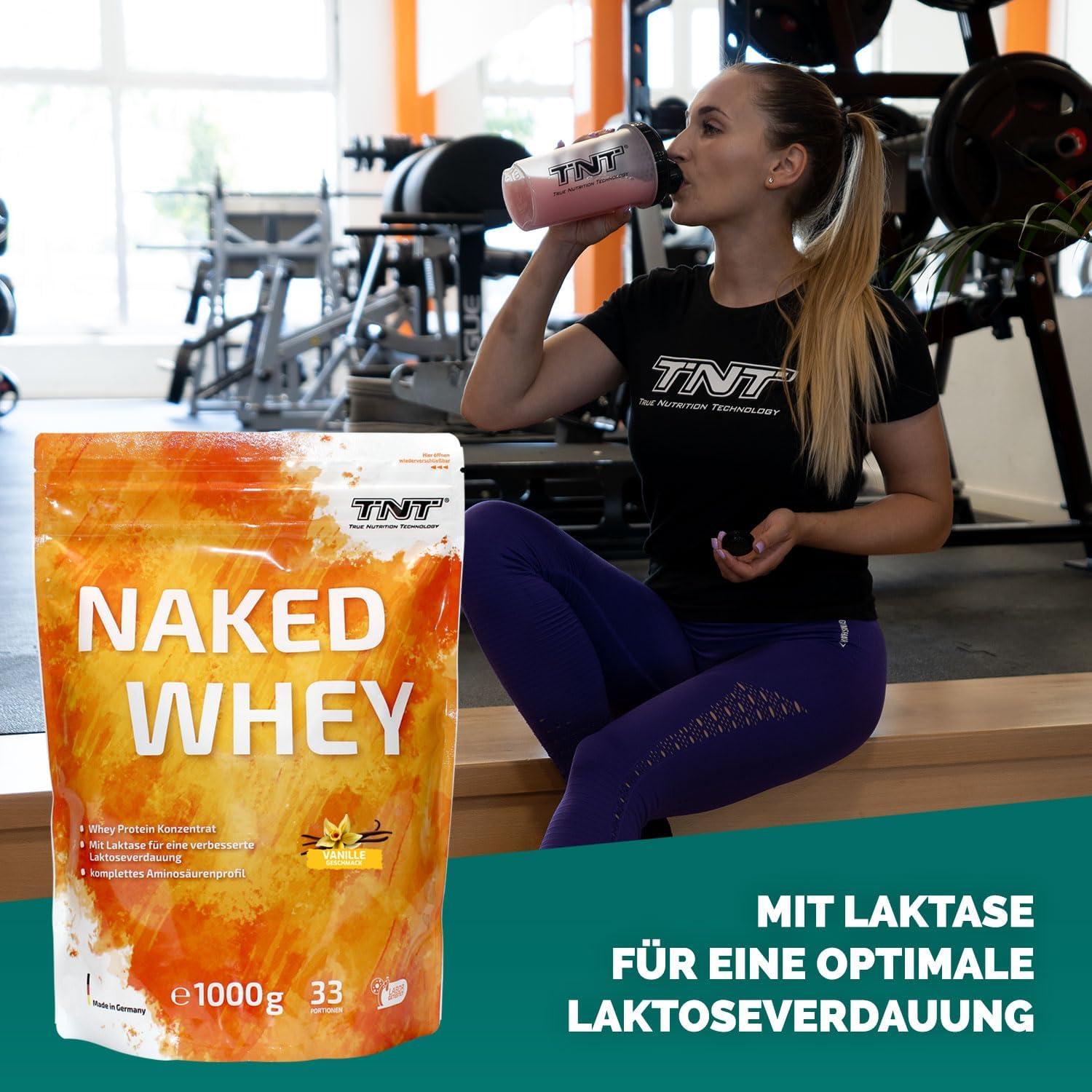 TNT Naked Whey Protein Powder 1kg Lactase Enhanced Protein Shake Baking Great Solubility