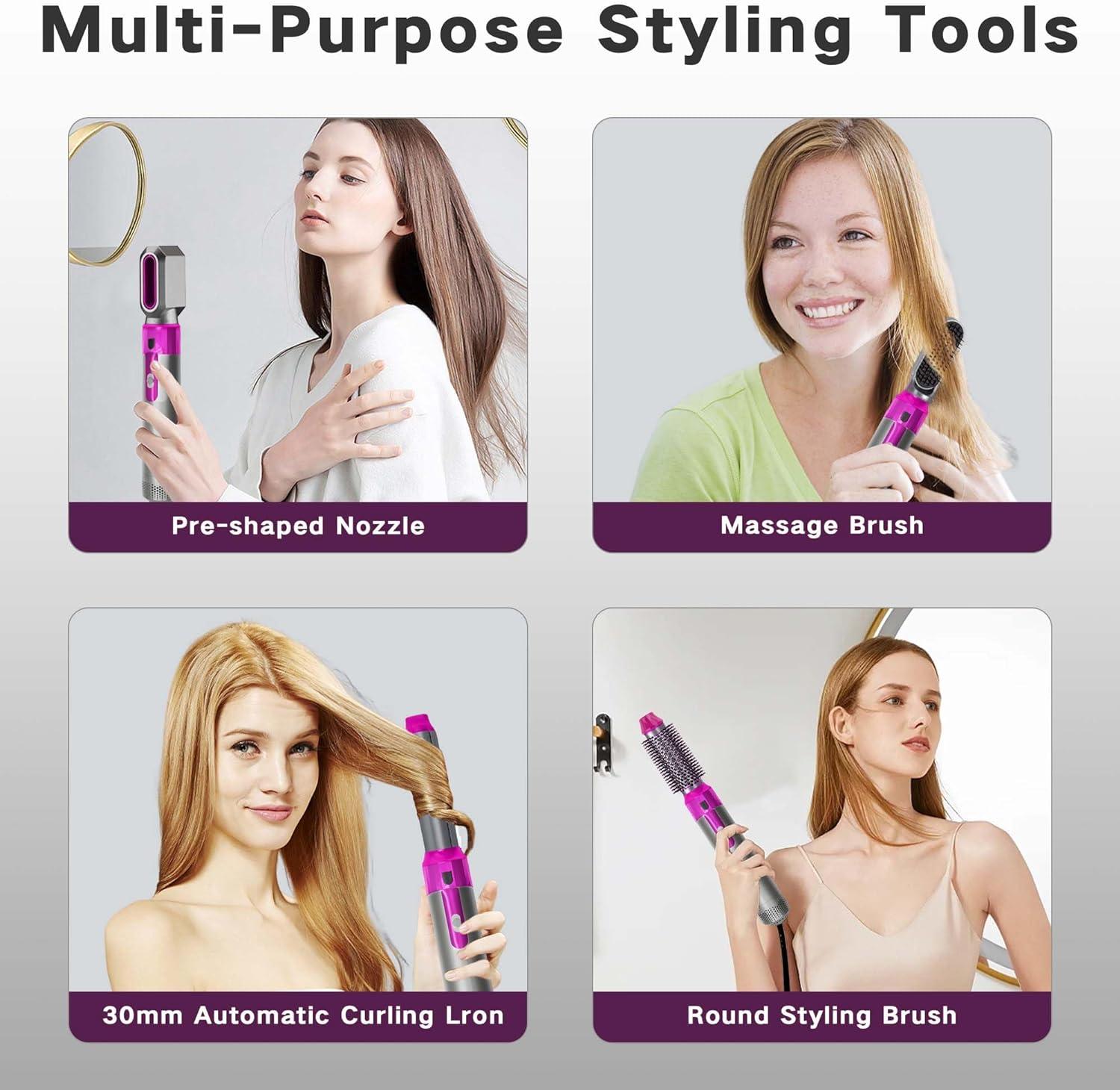 In Hot Air Brush Hair Styler Volumizing Straightening Curling Set Grey Buy Now With