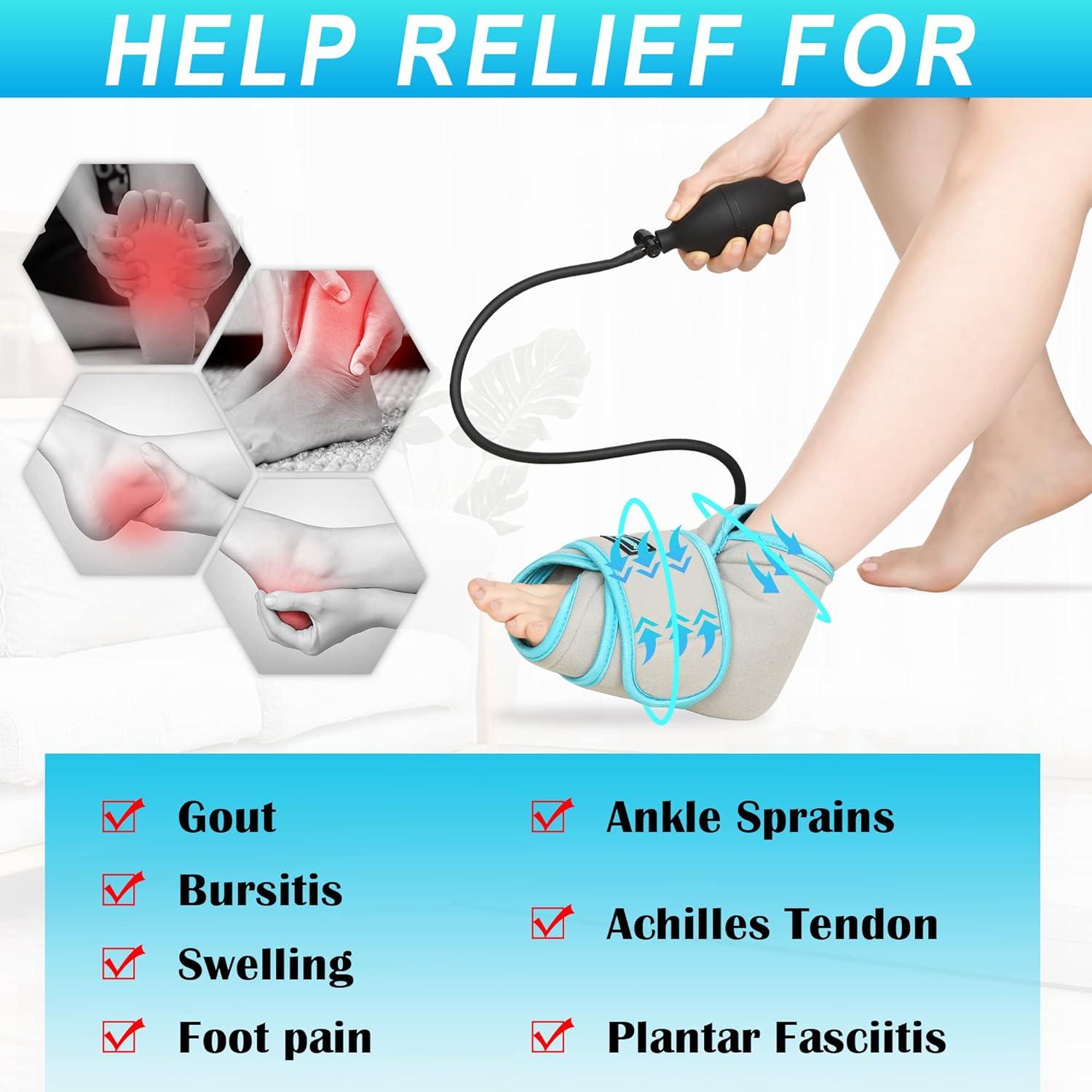 Compression Ankle Ice Pack With Air Pump Hot Cold Therapy For Plantar Fasciitis Swelling