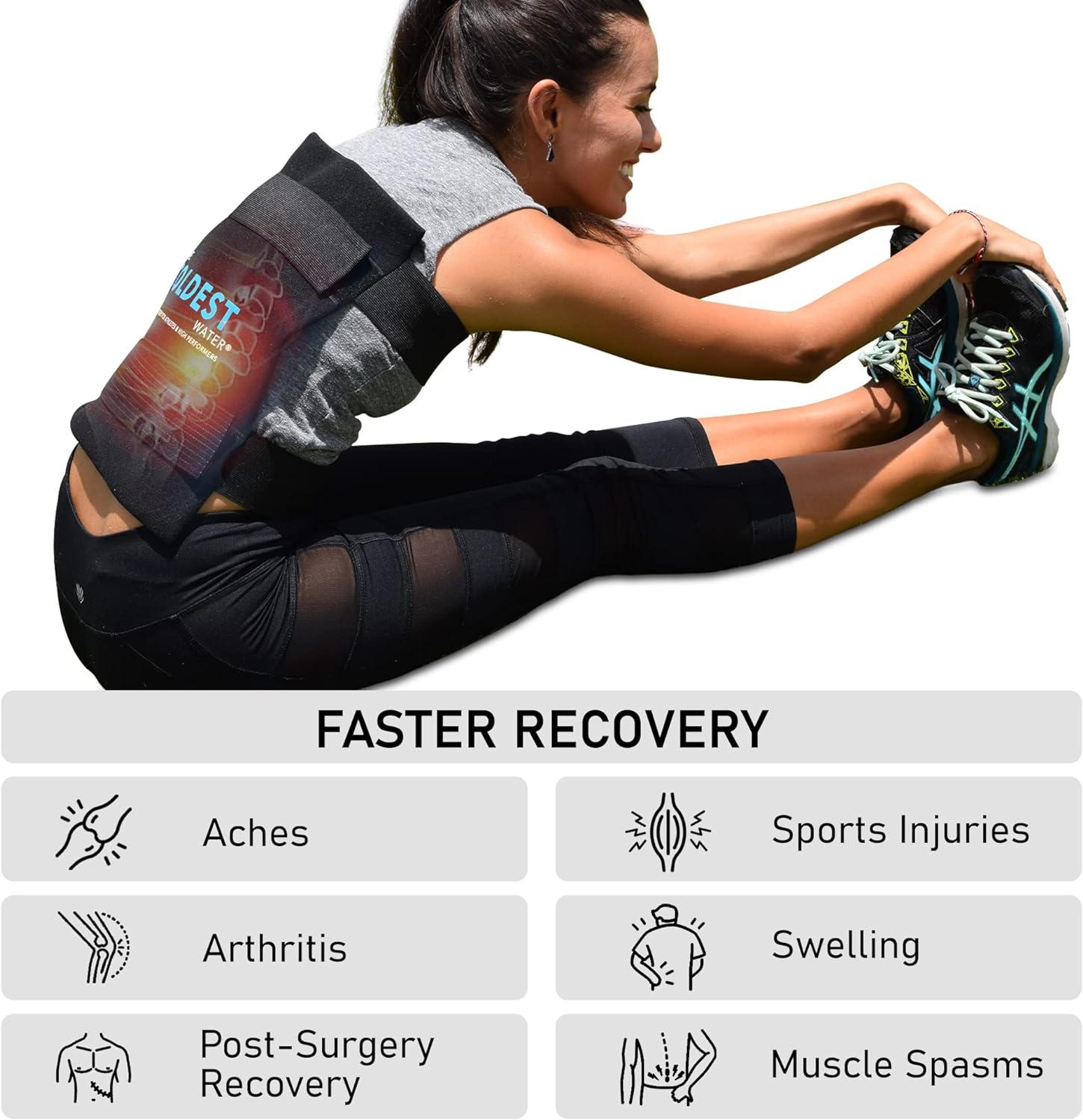 Large Flexible Gel Ice Pack Wrap With Straps For Hot Cold Therapy Pain Relief For Injuries