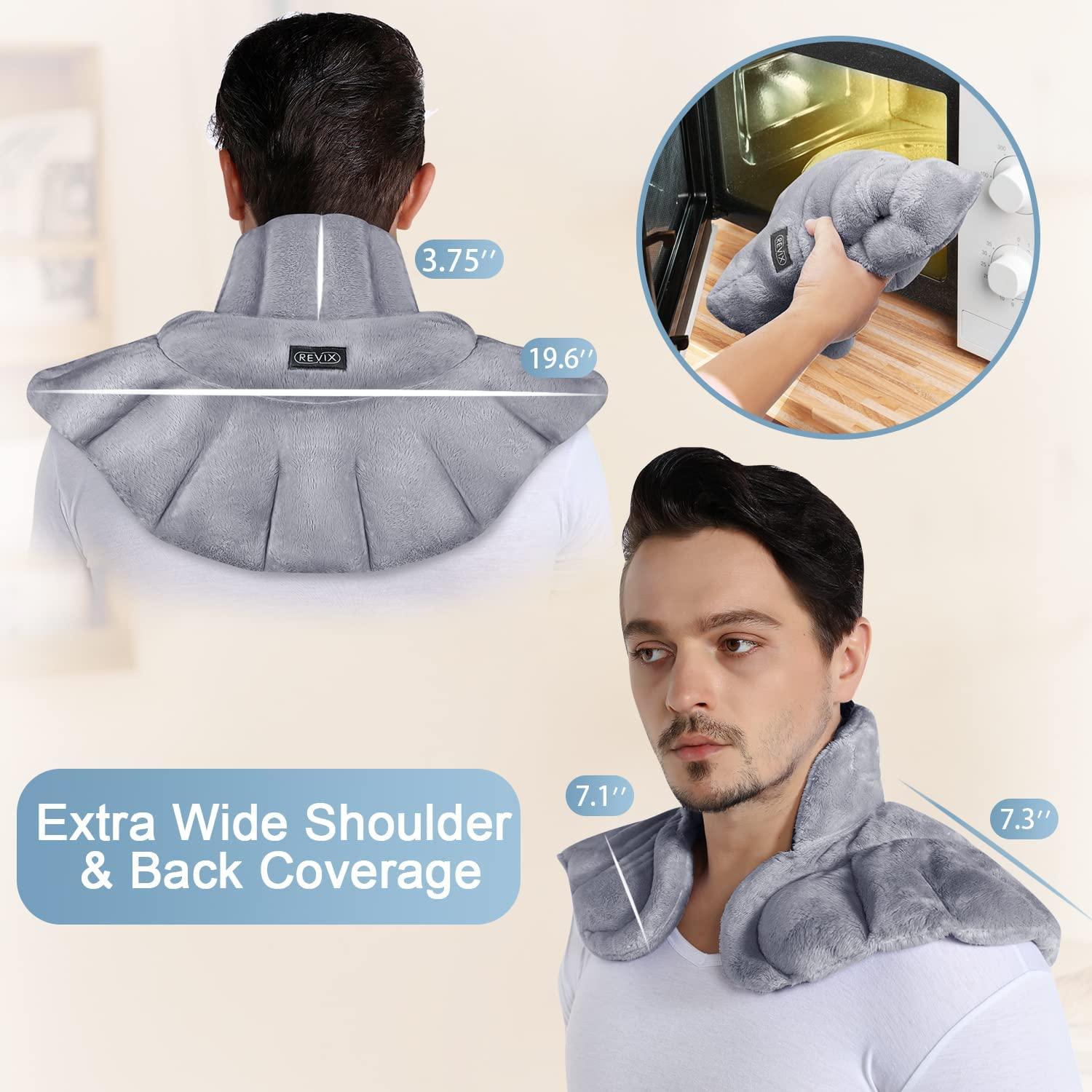 REVIX Microwave Heating Pad Set Neck Shoulders Lower Back Pain Relief Hot Compress Wrap