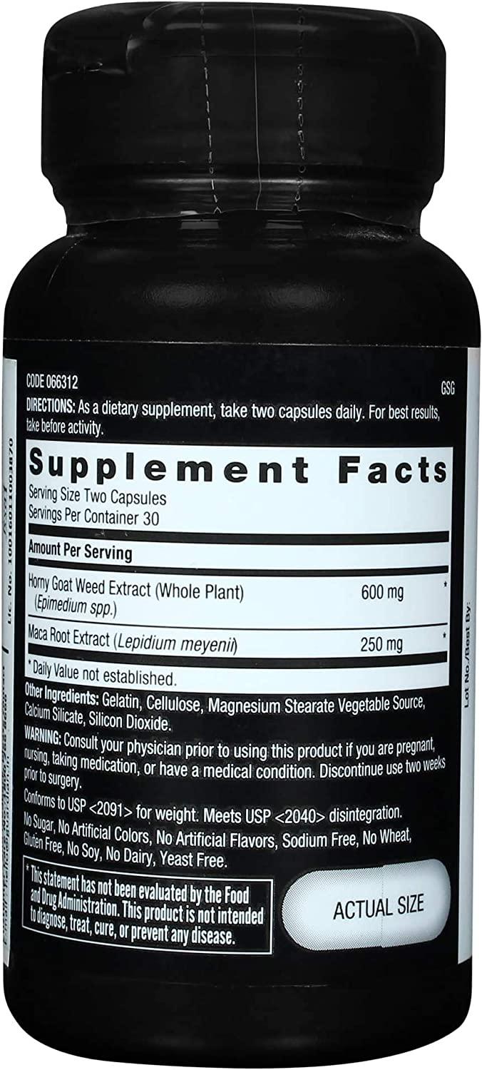 GNC Horny Goat Weed 60 Capsules Natural Libido Support