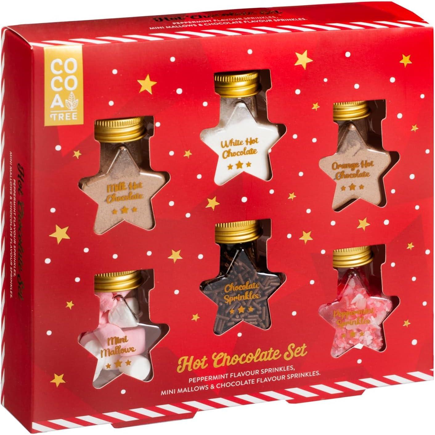 Deluxe Hot Chocolate Kit Gift Set White Milk Orange Flavours With Marshmallows Sprinkles