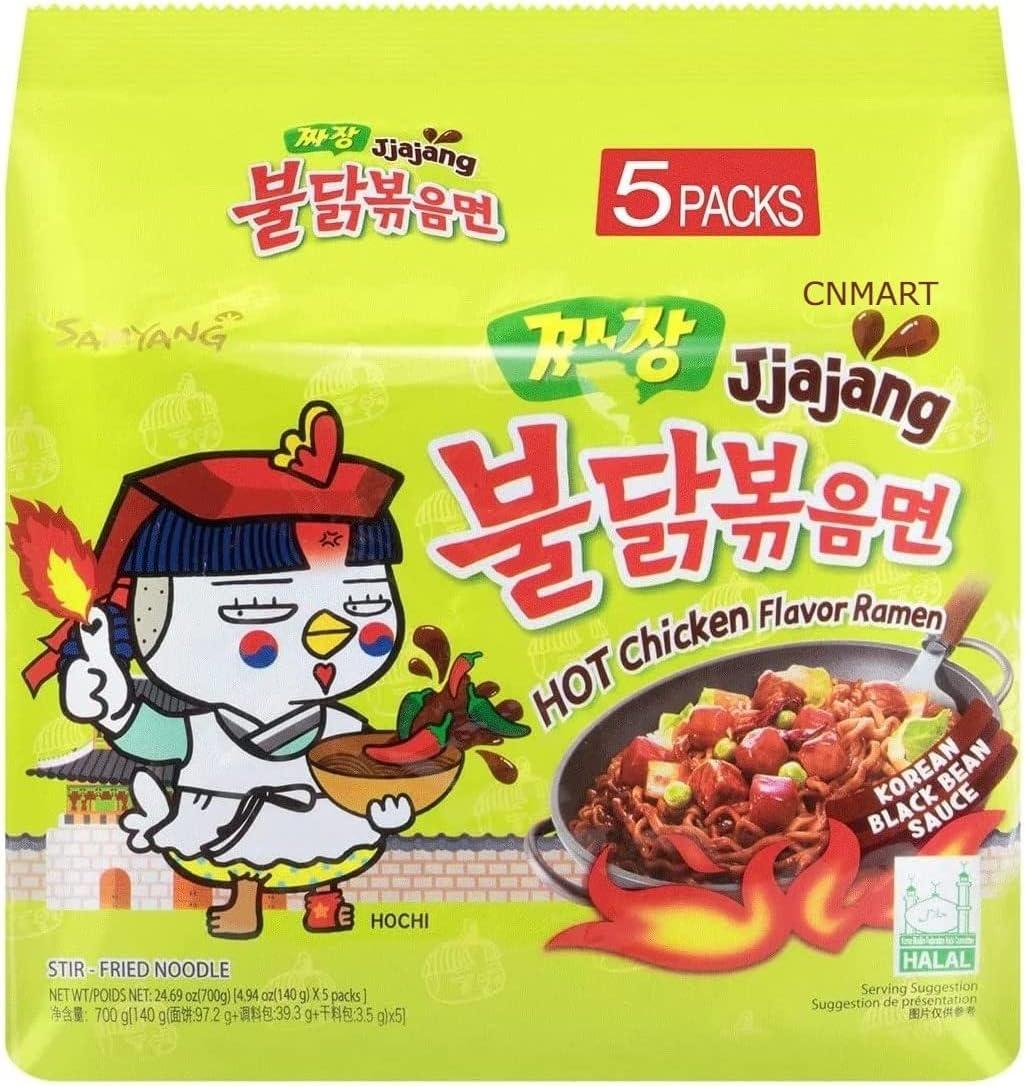 Cnmart Samyang Hot Chicken Flavor Ramen Jjajang Halal Instant Noodles Korean Black Bean Sauce
