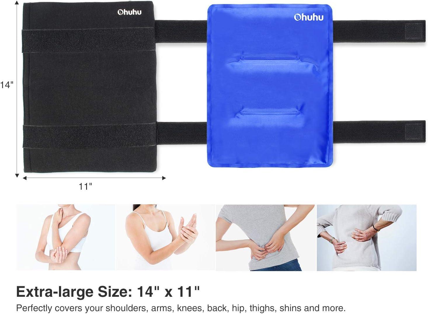 Ohuhu 2 Pack Reusable Gel Ice Pack For Hot Cold Therapy XL Blue Cold Pack For Injuries Pain