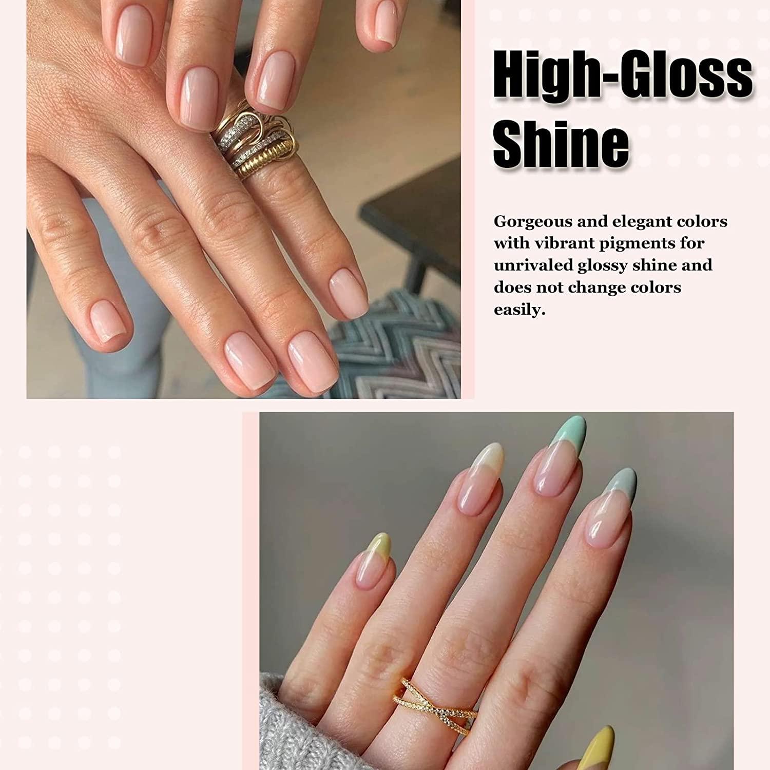 Aimango Gel Nail Polish Jelly Nude Pink Sheer French Tip Nail Varnish