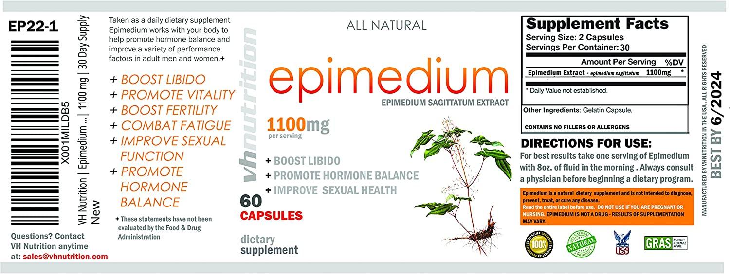 Vh Nutrition Epimedium Mg Supplement Horny Goat Weed Extract